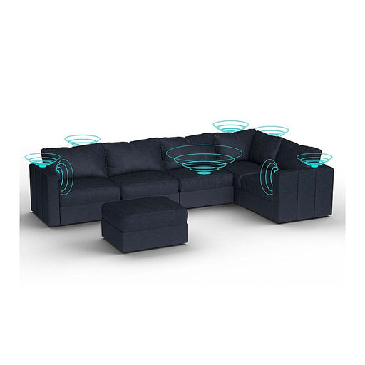 Lovesac – 6 Seats + 8 Sides Corded Velvet & Lovesoft with 10 Speaker Immersive Sound + Charge System – Midnight Navy - BB6483870