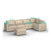 Lovesac – 6 Seats + 8 Sides Combed Chenille & Lovesoft with 10 Speaker Immersive Sound + Charge System – Tan - BB6484272