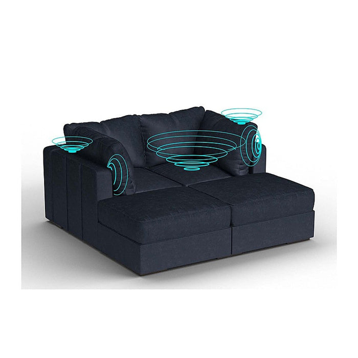 Lovesac – 8 Seats + 10 Sides Corded Velvet & Standard Foam with 10 Speaker Immersive Sound + Charge System – Charcoal Grey - BB6484413