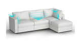 Lovesac – 4 Seats + 5 Sides Corded Velvet & Standard Foam with 8 Speaker Immersive Sound + Charge System – Sky Grey - BB6483885