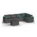 Lovesac – 6 Seats + 8 Sides Corded Velvet & Lovesoft with 8 Speaker Immersive Sound + Charge System – Charcoal Grey - BB6483899