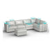 Lovesac – 6 Seats + 8 Sides Luxe Chenille & Lovesoft with 8 Speaker Immersive Sound + Charge System – Tonal Sterling - BB6484382