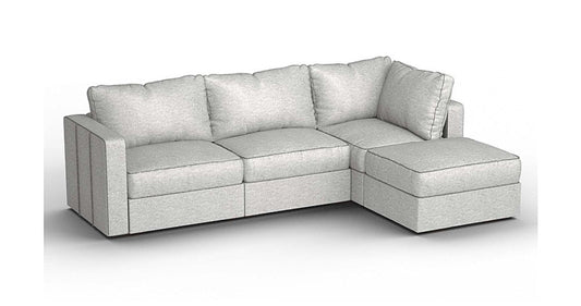 Lovesac – 4 Seats + 5 Sides Luxe Chenille & Standard Foam – Tonal Sterling - 1760084112234_344