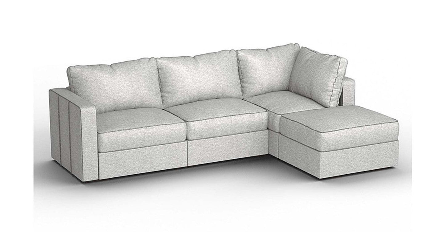 Lovesac – 4 Seats + 5 Sides Luxe Chenille & Standard Foam – Tonal Sterling - 1760084112234_344