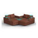 Lovesac – 7 Seats + 8 Sides Rained Chenille & Standard Foam with 10 Speaker Immersive Sound + Charge System – Terracotta - BB6484354