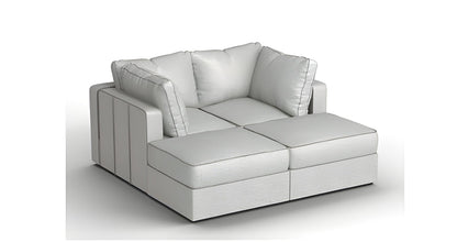 Lovesac – 4 Seats + 4 Sides Luxe Chenille & Standard Foam – Tonal Sterling - BB6484091