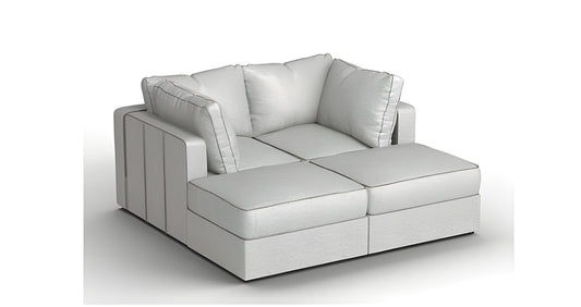 Lovesac – 4 Seats + 4 Sides Luxe Chenille & Standard Foam – Tonal Sterling - BB6484091