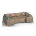 Lovesac – 8 Seats + 10 Sides Combed Chenille Standard Foam with 8 Speaker Immersive Sound + Charge System – Taupe - BB6484419