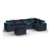 Lovesac – 6 Seats + 8 Sides Corded Velvet & Lovesoft with 8 Speaker Immersive Sound + Charge System – Midnight Navy - BB6483873