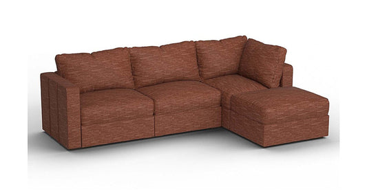 Lovesac – 4 Seats + 5 Sides Rained Chenille &amp; Lovesoft – Terracotta - 1772866282574_50