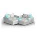 Lovesac – 7 Seats + 8 Sides Corded Velvet & Lovesoft with 8 Speaker Immersive Sound + Charge System – Sky Grey - BB6484340