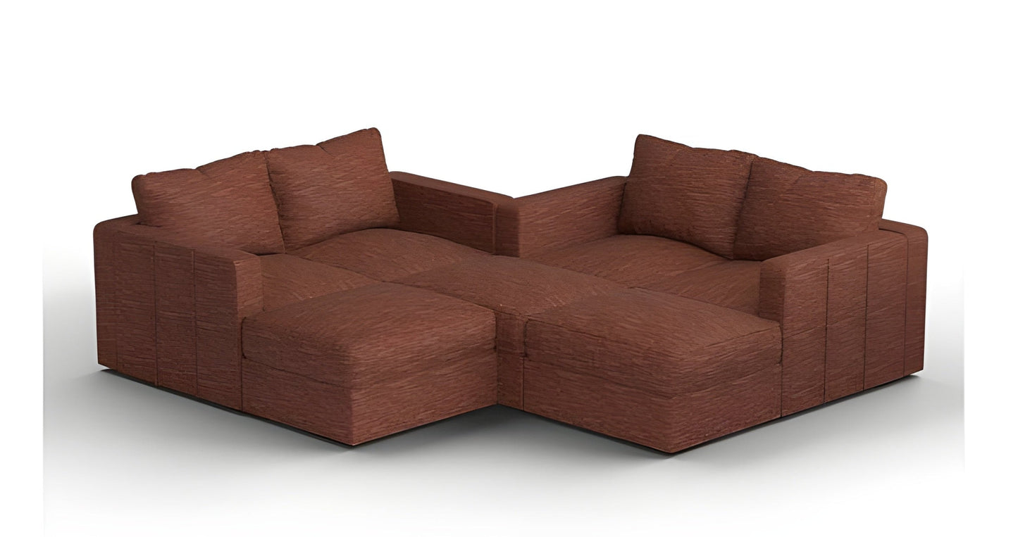 Lovesac – 7 Seats + 8 Sides Rained Chenille & Lovesoft – Terracotta - BB6484113