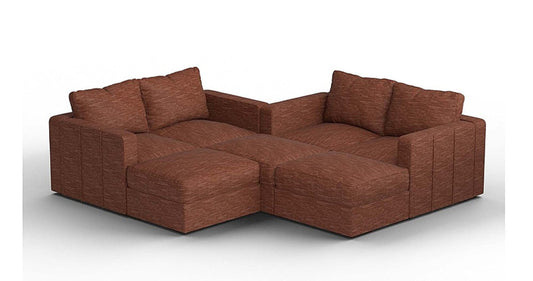 Lovesac – 7 Seats + 8 Sides Rained Chenille & Lovesoft – Terracotta - 1760085442406_319