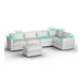 Lovesac – 6 Seats + 8 Sides Corded Velvet & Lovesoft with 8 Speaker Immersive Sound + Charge System – Sky Grey - BB6483869