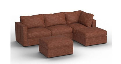 Lovesac – 5 Seats + 5 Sides Rained Chenille & Lovesoft – Terracotta - BB6484145