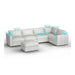 Lovesac – 6 Seats + 8 Sides Corded Velvet & Lovesoft with 6 Speaker Immersive Sound + Charge System – Sky Grey - BB6483874