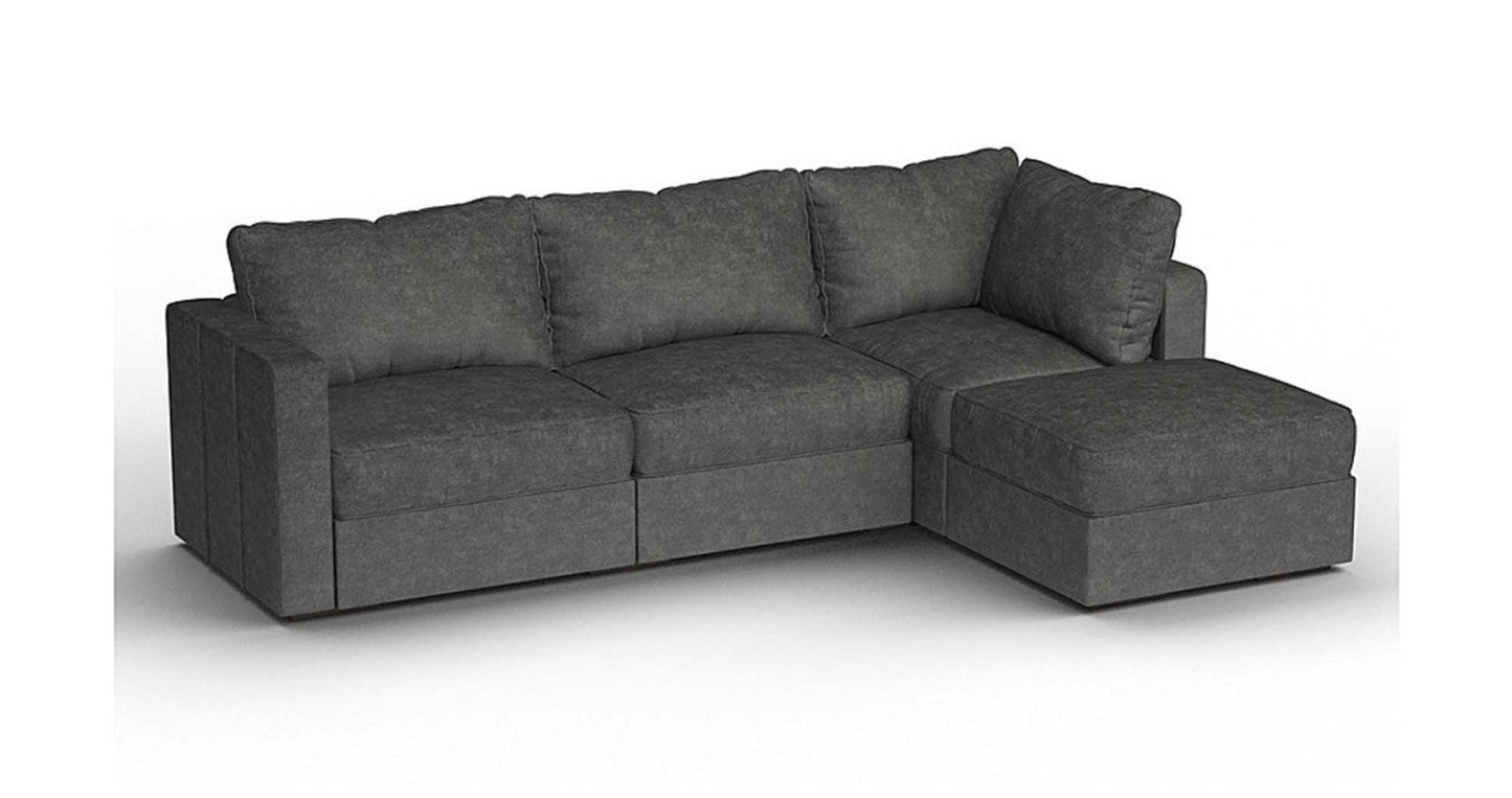 Lovesac – 4 Seats + 5 Sides Corded Velvet & Standard Foam – Charcoal Grey - 1760076393744_560