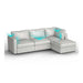 Lovesac – 4 Seats + 5 Sides Luxe Chenille & Standard Foam with 6 Speaker Immersive Sound + Charge System – Tonal Sterling - BB6484161