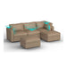 Lovesac – 5 Seats + 5 Sides Combed Chenille Standard Foam with 8 Speaker Immersive Sound + Charge System – Taupe - BB6484258