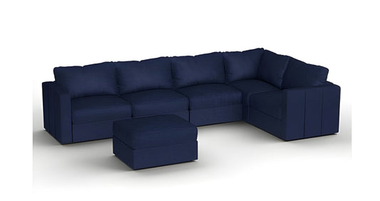Lovesac – 6 Seats + 8 Sides Corded Velvet & Standard Foam – Sapphire Navy - BB6484144