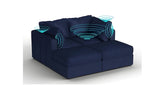 Lovesac – 4 Seats + 4 Sides Corded Velvet & Lovesoft with 8 Speaker Immersive Sound + Charge System – Sapphire Navy - BB6484230