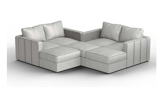 Lovesac – 7 Seats + 8 Sides Luxe Chenille & Lovesoft – Tonal Sterling - 1760080344360_198