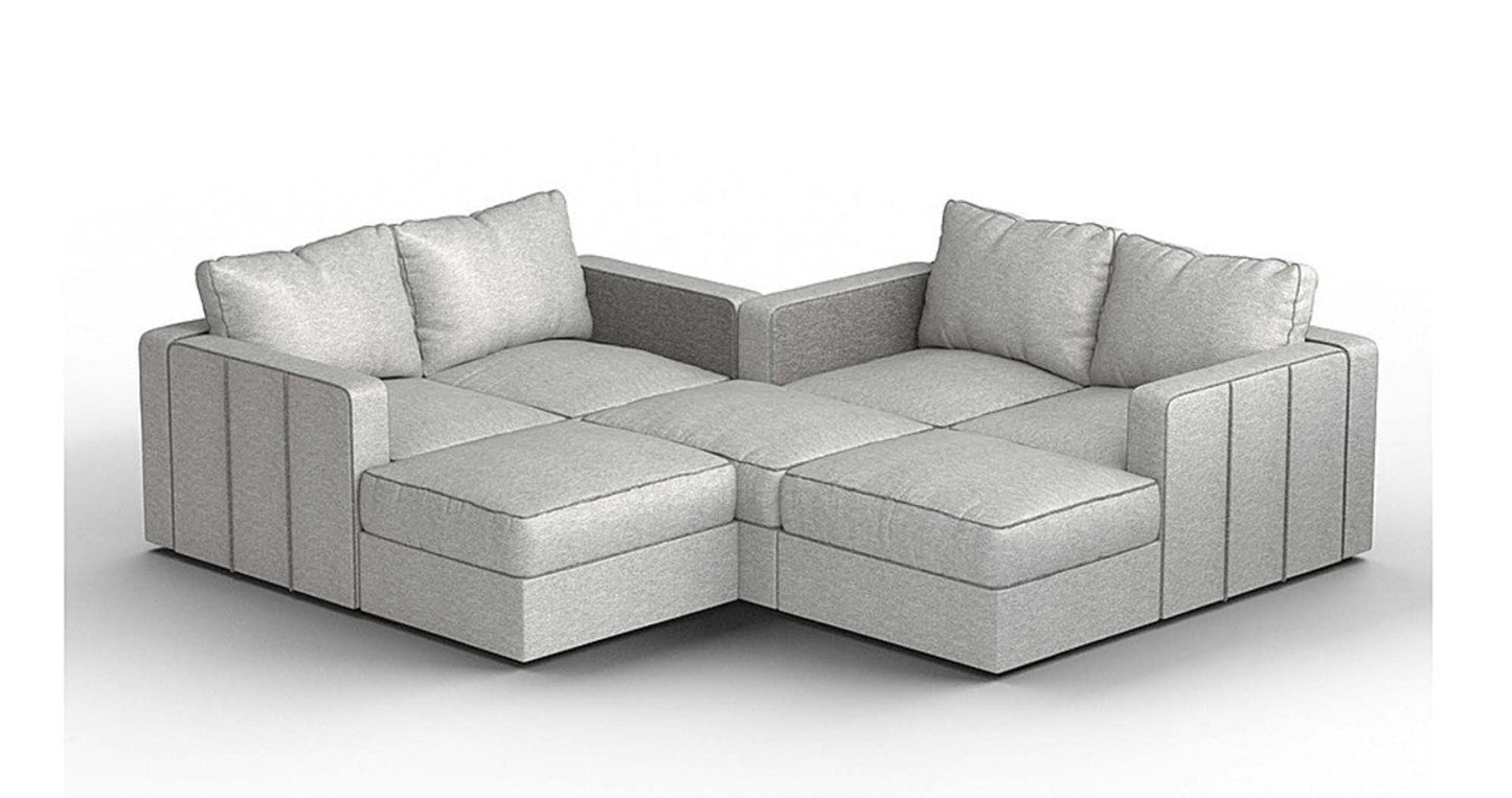 Lovesac – 7 Seats + 8 Sides Luxe Chenille & Lovesoft – Tonal Sterling - 1760080344360_198