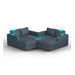 Lovesac – 7 Seats + 8 Sides Rained Chenille & Lovesoft with 10 Speaker Immersive Sound + Charge System – Vintage Blue - BB6484343