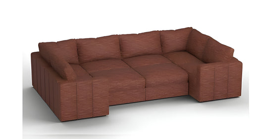 Lovesac – 8 Seats + 10 Sides Rained Chenille & Lovesoft – Terracotta - BB6484224