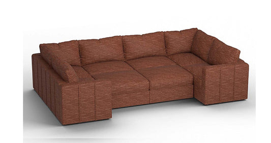 Lovesac – 8 Seats + 10 Sides Rained Chenille & Lovesoft – Terracotta - 1760076427854_17