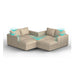 Lovesac – 7 Seats + 8 Sides Combed Chenille & Lovesoft with 8 Speaker Immersive Sound + Charge System – Tan - BB6484392