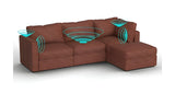 Lovesac – 4 Seats + 5 Sides Rained Chenille & Standard Foam with 6 Speaker Immersive Sound + Charge System – Terracotta - BB6484163