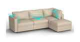 Lovesac – 4 Seats + 5 Sides Combed Chenille & Lovesoft with 6 Speaker Immersive Sound + Charge System – Tan - BB6484225