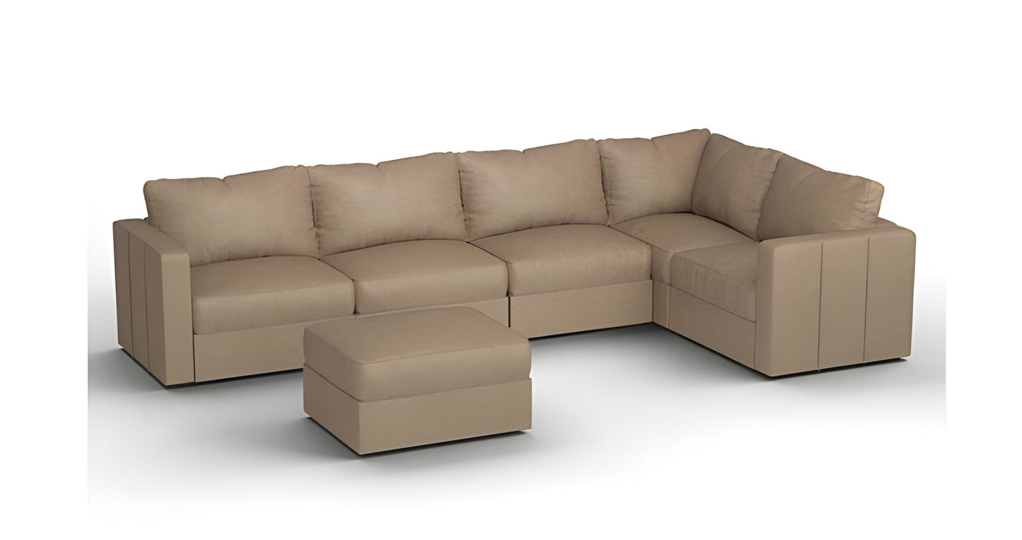 Lovesac – 7 Seats + 8 Sides Combed Chenille & Lovesoft with 6 Speaker Immersive Sound + Charge System – Taupe - BB6484321