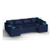 Lovesac – 8 Seats + 10 Sides Corded Velvet & Standard Foam with 8 Speaker Immersive Sound + Charge System – Sapphire Navy - BB6484450