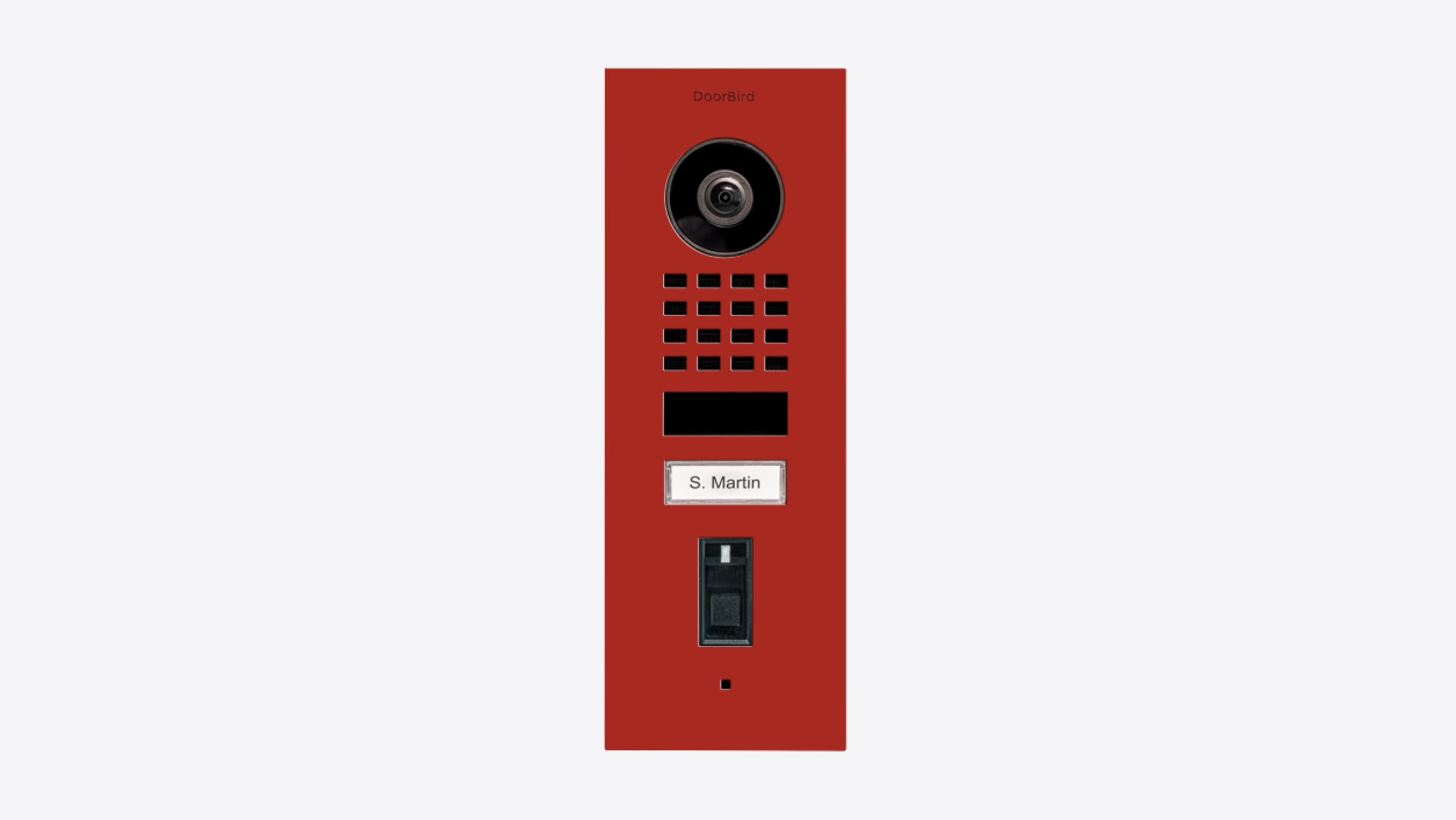 DoorBird D1101FV Fingerprint 50 Flush-Mount IP Video Door Station in Flame Red, RAL 3000