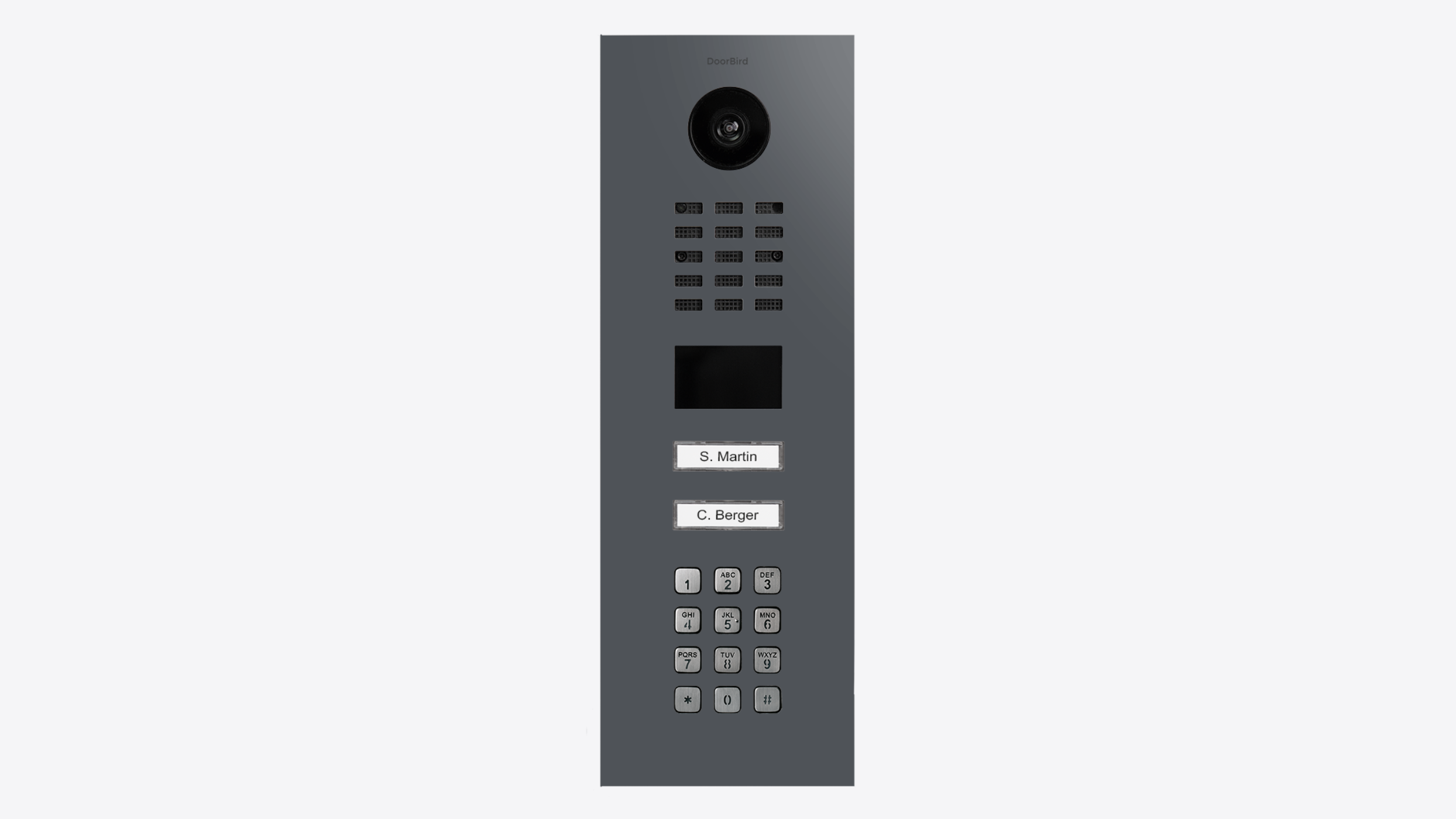 DoorBird D2102KV IP Video Door Station, 2 Call Button in Slate Grey, RAL 7015 - 423891449