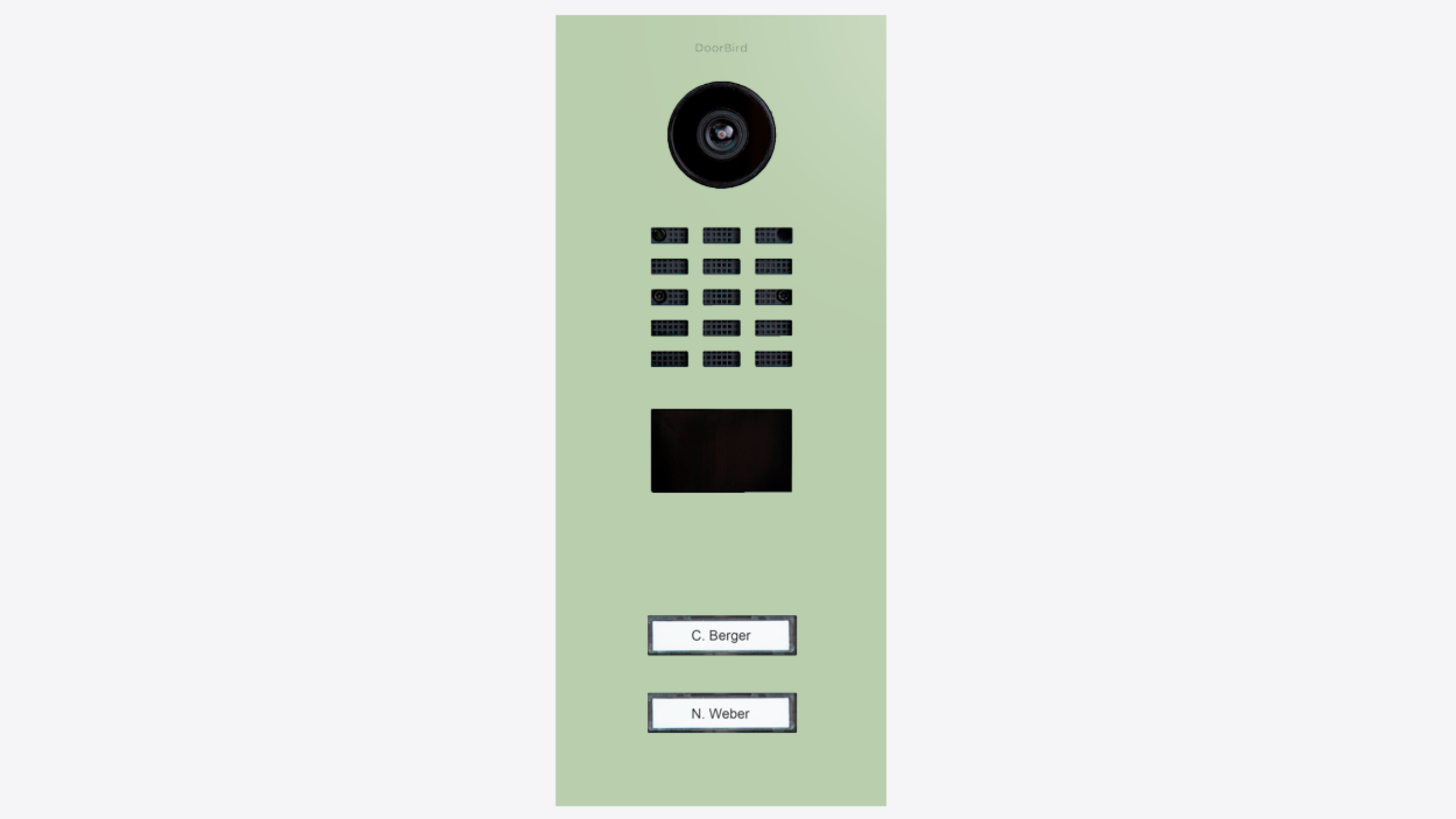 DoorBird D2102V IP Video Door Station, 2 Call Button in Pastel Green, RAL 6019 - 423885653