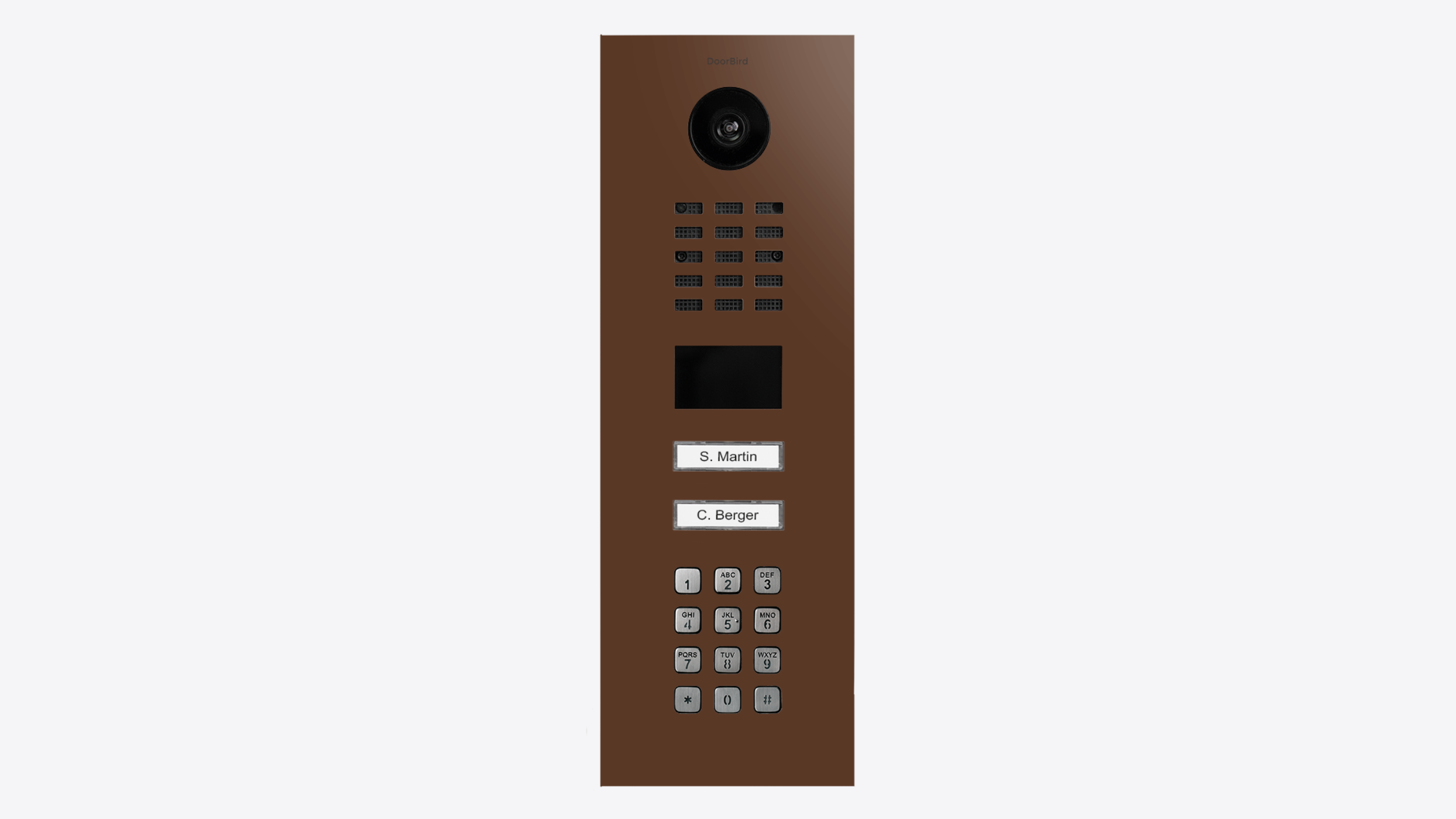 DoorBird D2102KV IP Video Door Station, 2 Call Button in Nut Brown, RAL 8011 - 423891494