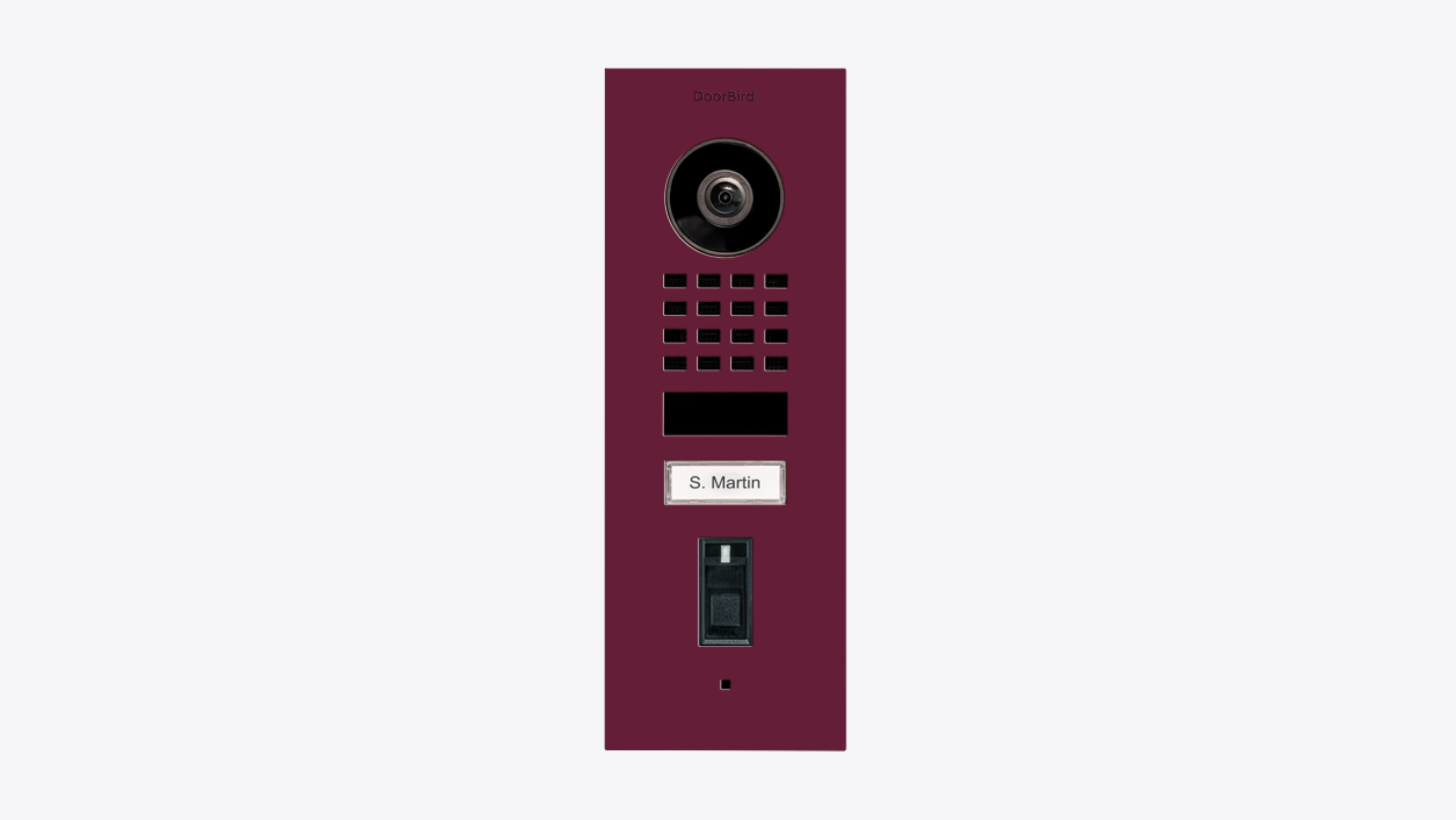 DoorBird D1101FV Fingerprint 50 Flush-Mount IP Video Door Station in Claret Violet, RAL 4004