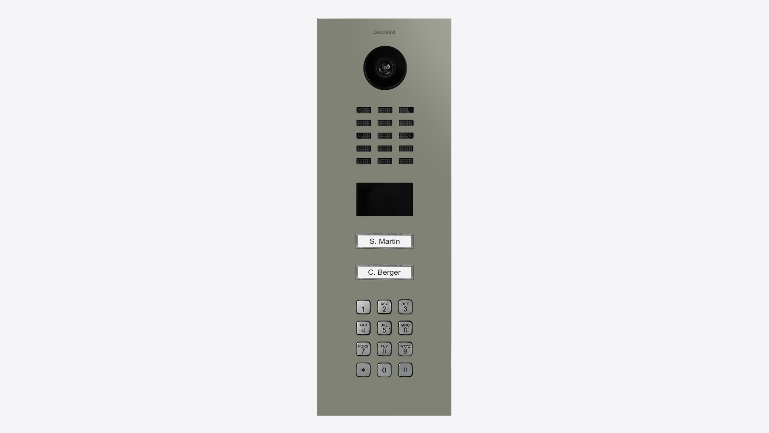 DoorBird D2102KV IP Video Door Station, 2 Call Button in Cement Grey, RAL 7033 - 423891463