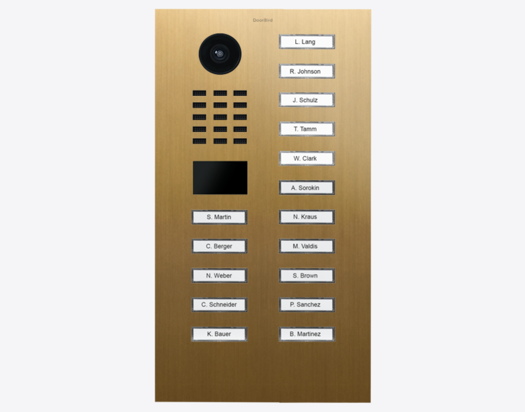 DoorBird D2116V IP Video Door Station, 16 Call Buttons in Gold - 423909915