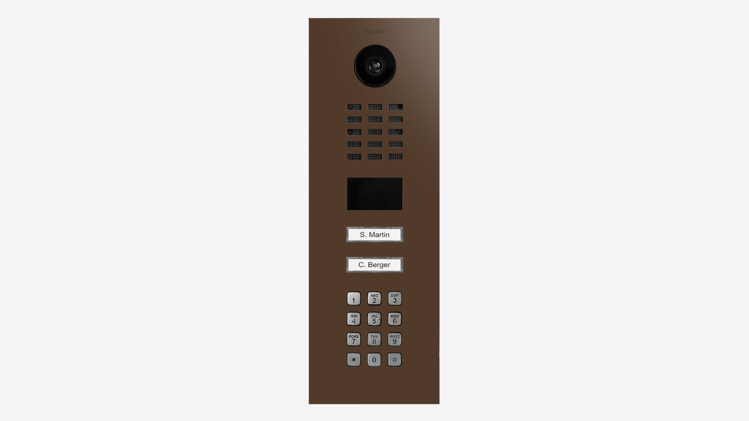 DoorBird D2102KV IP Video Door Station, 2 Call Button in Terra Brown, RAL 8028 - 423891524