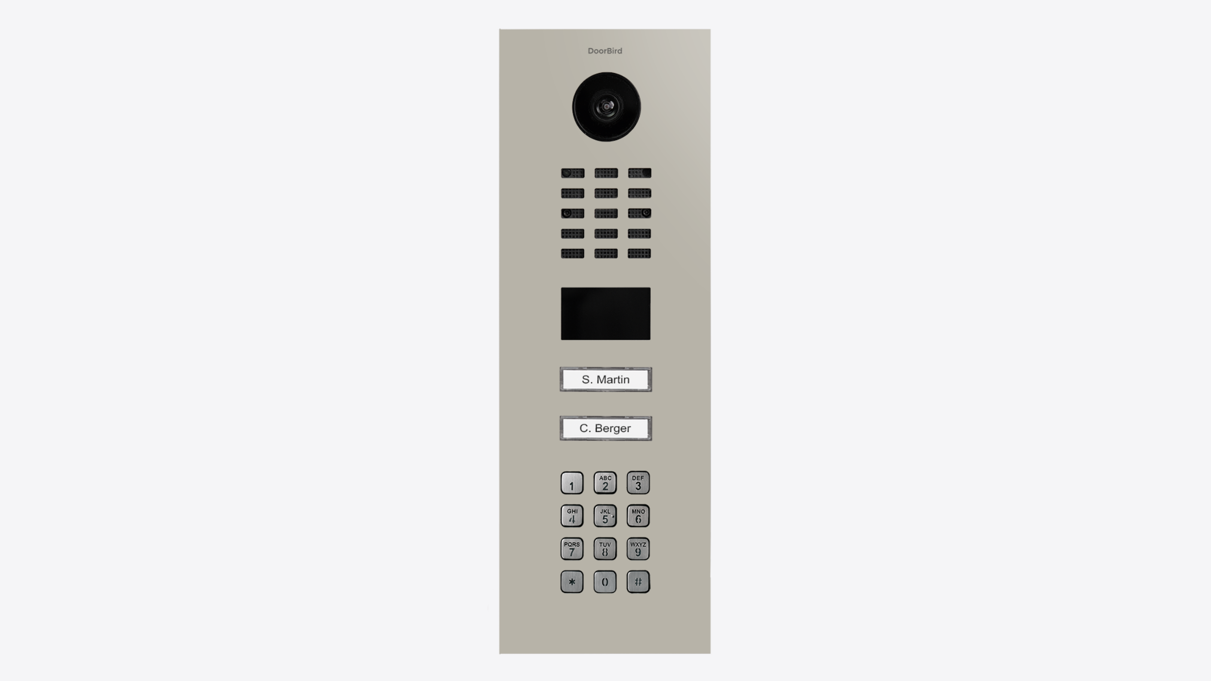 DoorBird D2102KV IP Video Door Station, 2 Call Button in Silk Grey, RAL 7044 - 423891470