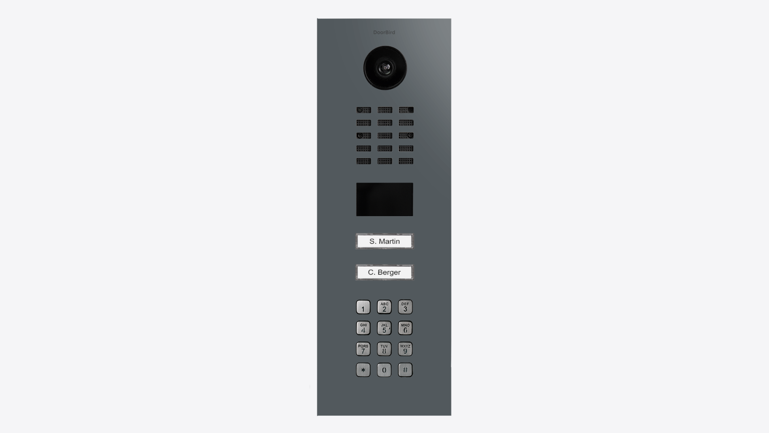 DoorBird D2102KV IP Video Door Station, 2 Call Button in Iron Grey, RAL 7011 - 423891432