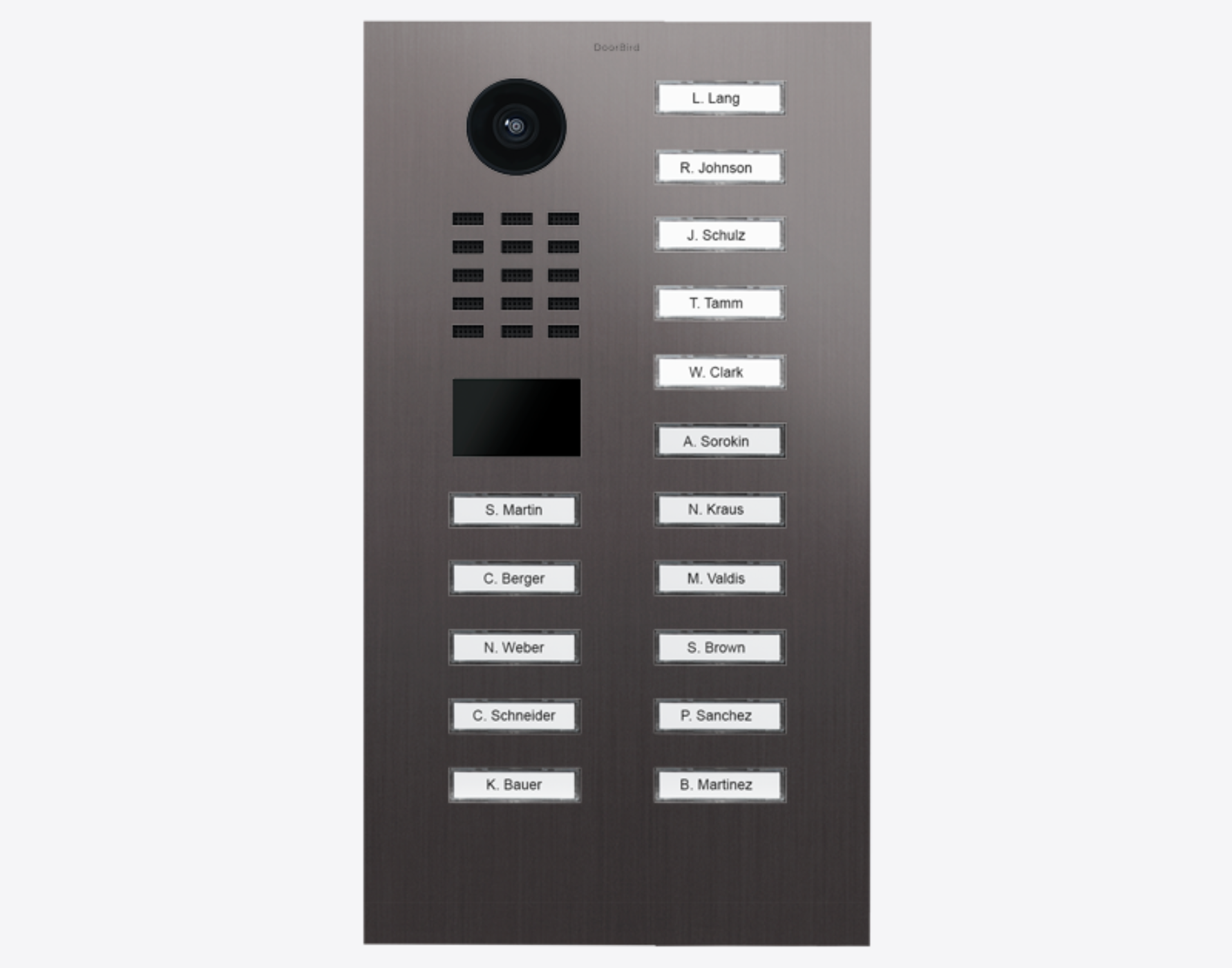 DoorBird D2116V IP Video Door Station, 16 Call Buttons in Titanium - 423909922
