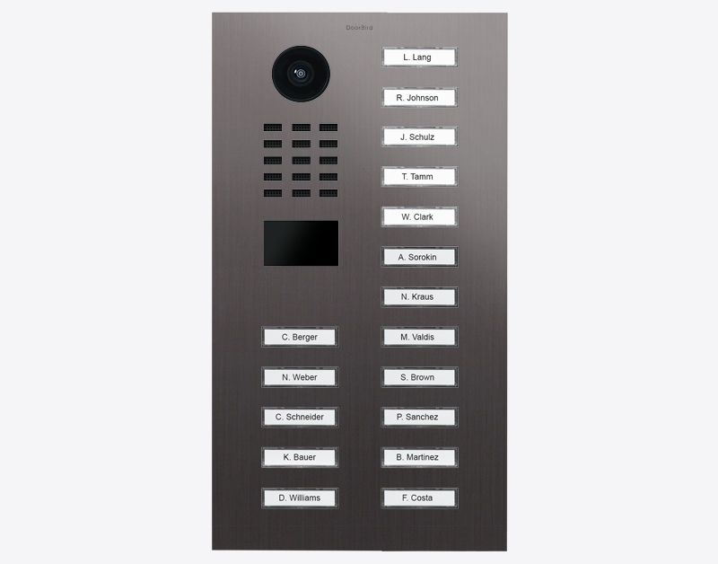 DoorBird D2117V IP Video Door Station, 17 Call Buttons in Titanium