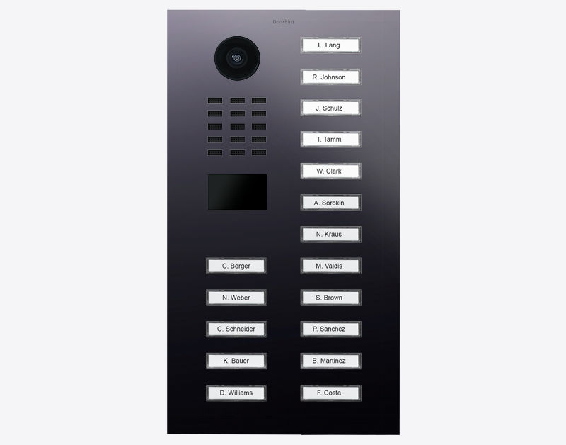 DoorBird D2117V IP Video Door Station, 17 Call Buttons in Titanium