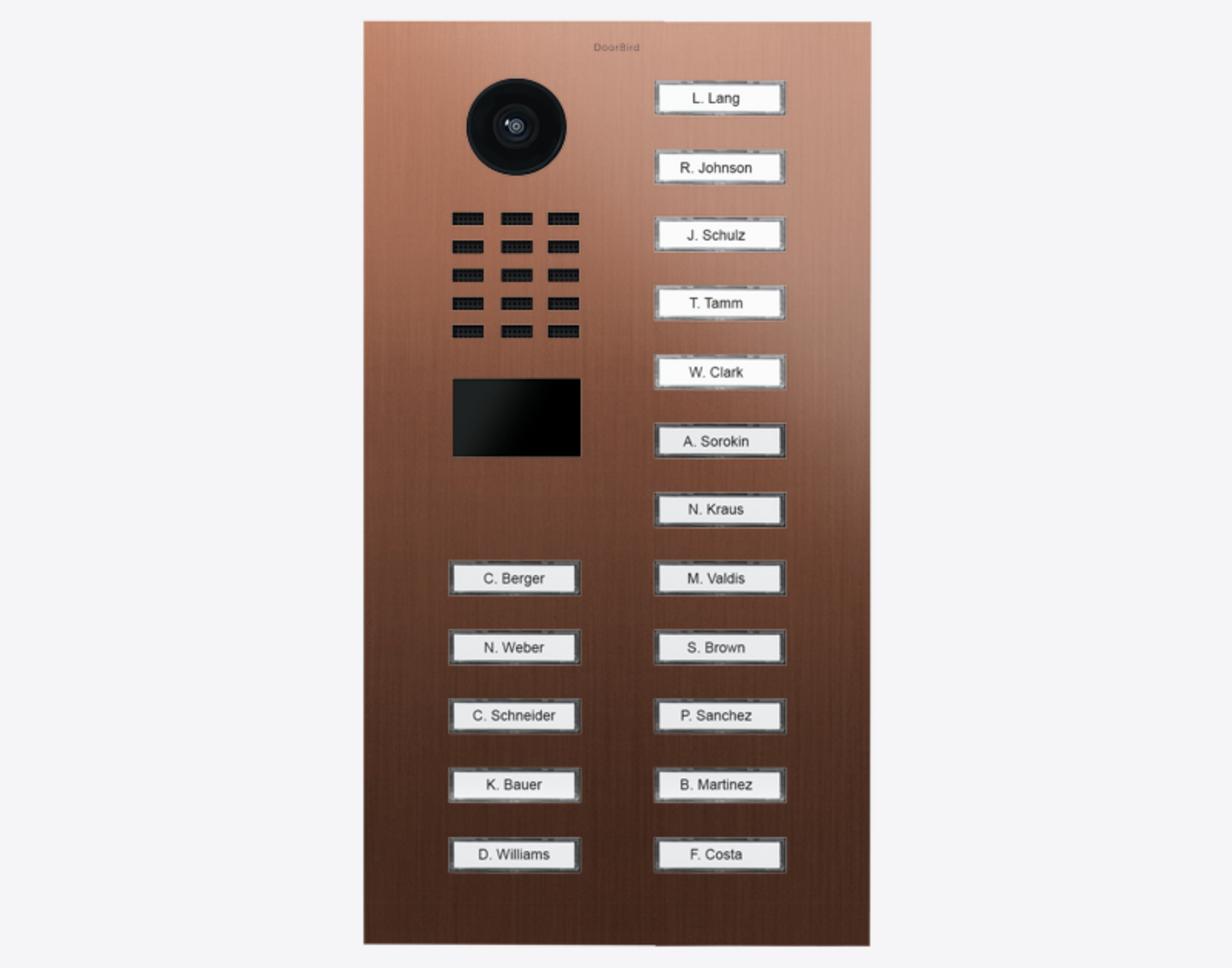 DoorBird D2117V IP Video Door Station, 17 Call Buttons in Bronze - 423910478