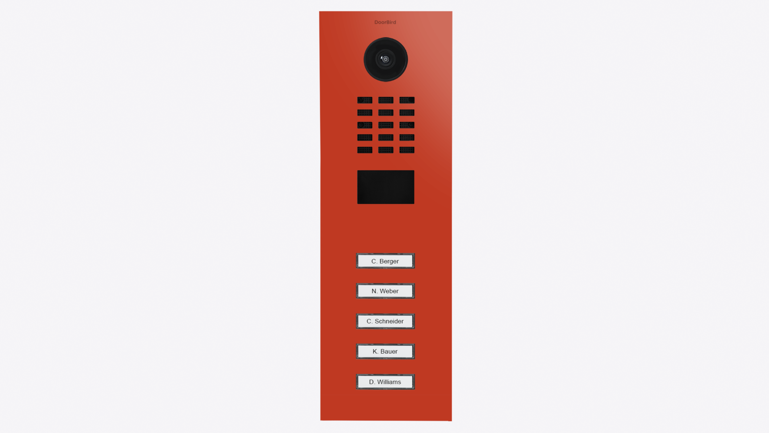 DoorBird D2105V IP Video Door Station, 5 Call Button in Vermillion, RAL 2002 - 423887503